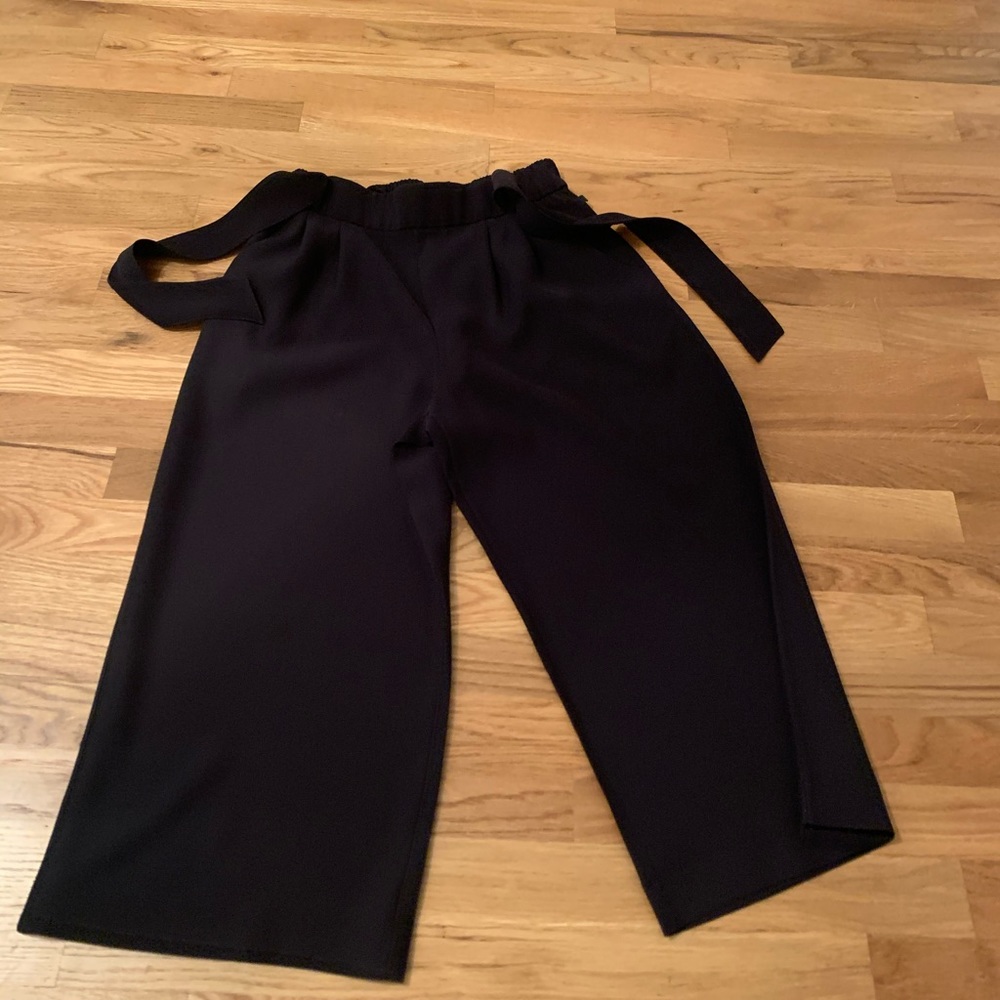 Black lululemon wide leg tie waist pants